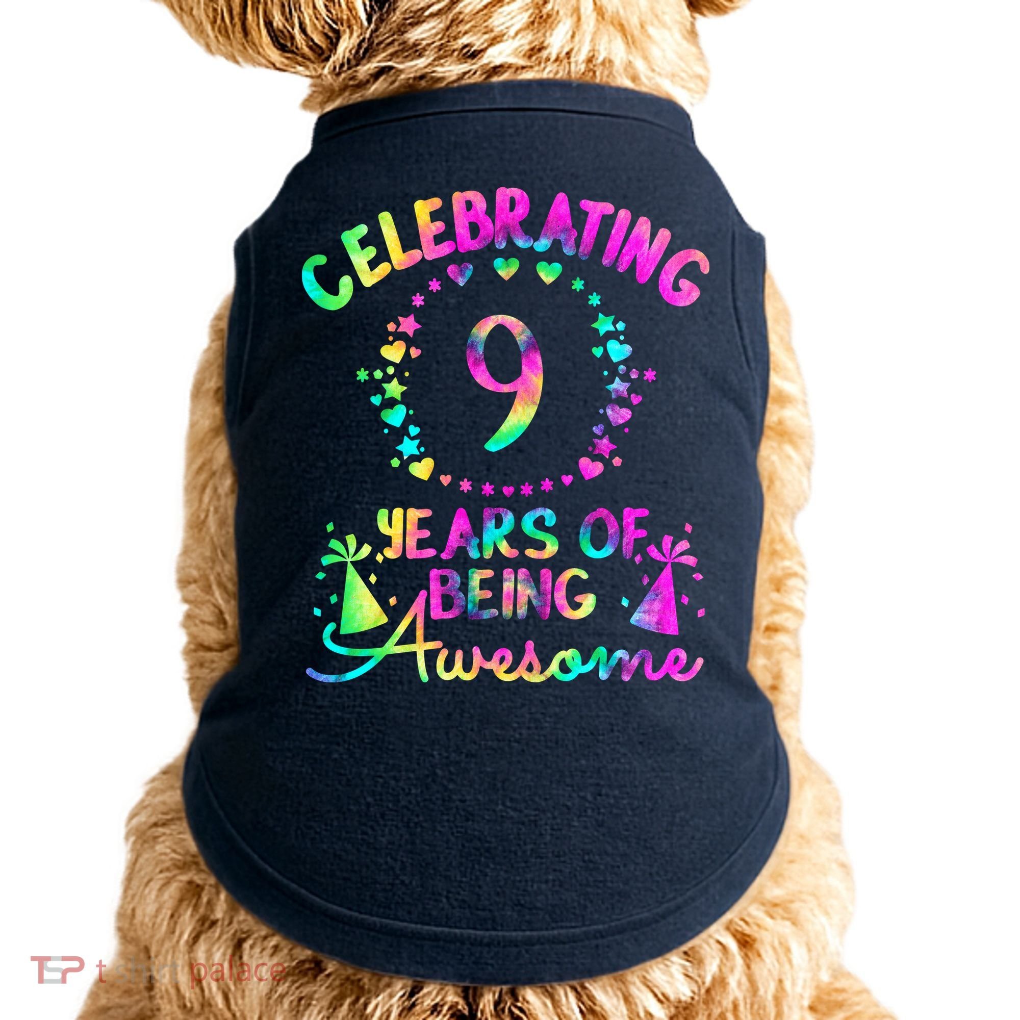 9 Birthday Girl 9 Years Old Birthday Gift Doggie Tank