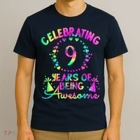 9 Birthday Girl 9 Years Old Birthday Gift T-Shirt thumb 3