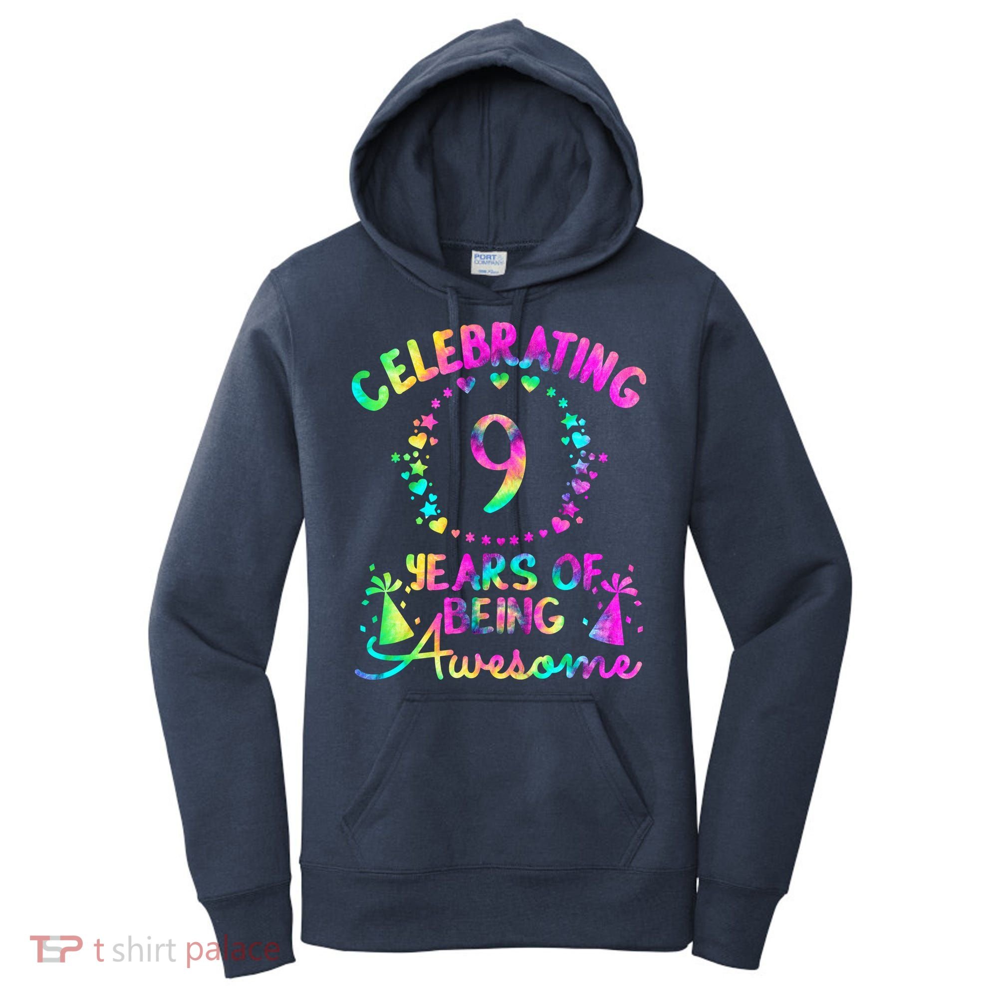 9 Birthday Girl 9 Years Old Birthday Gift Women's Hoodie
