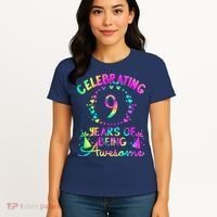 9 Birthday Girl 9 Years Old Birthday Gift Women's T-Shirt thumb 4