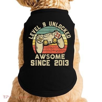 9th Birthday Gift Boy 9 Years Being Awesome Doggie Tank