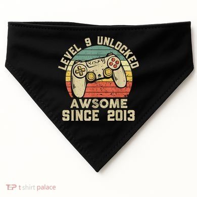 9th Birthday Gift Boy 9 Years Being Awesome USA-Made Doggie Bandana