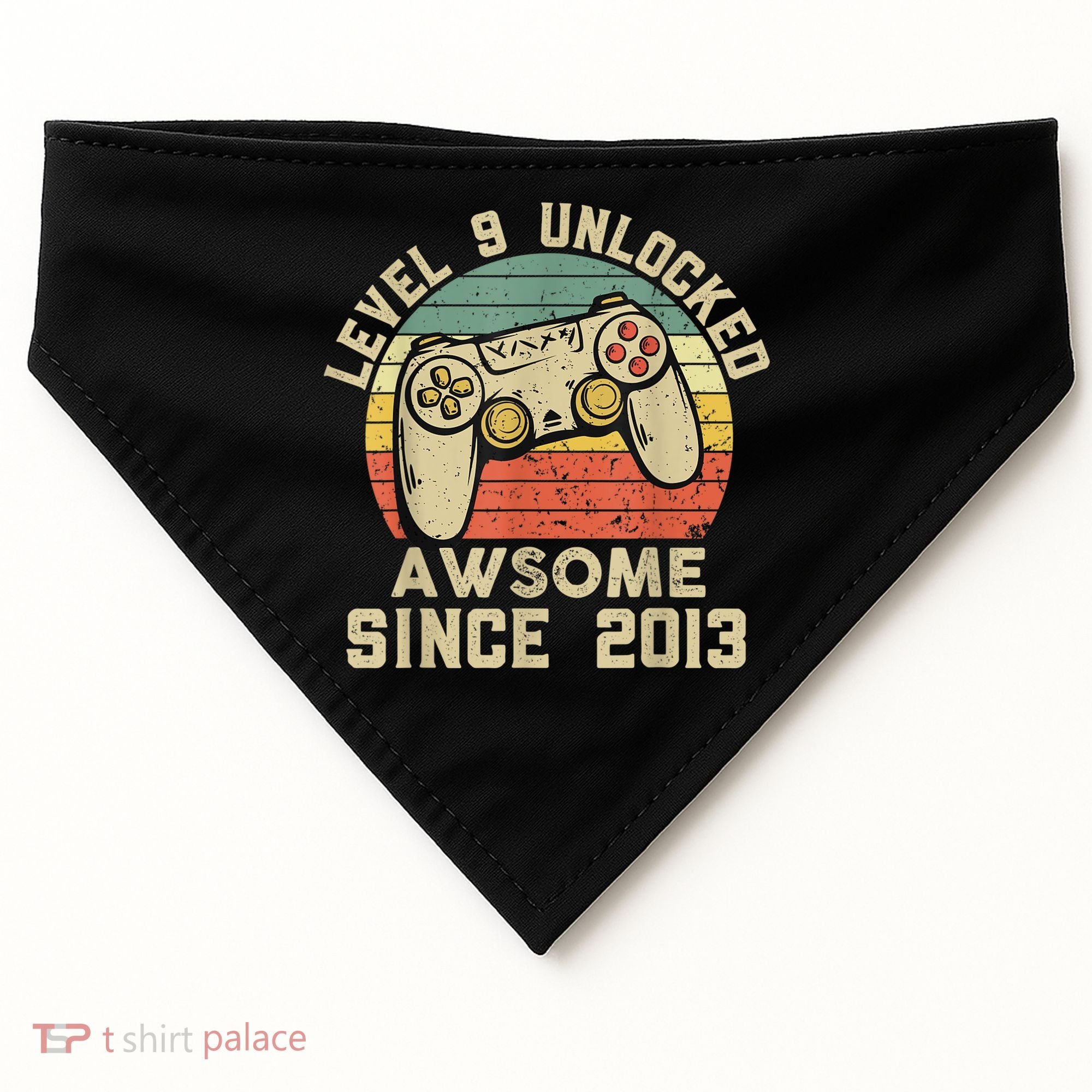 9th Birthday Gift Boy 9 Years Being Awesome USA-Made Doggie Bandana