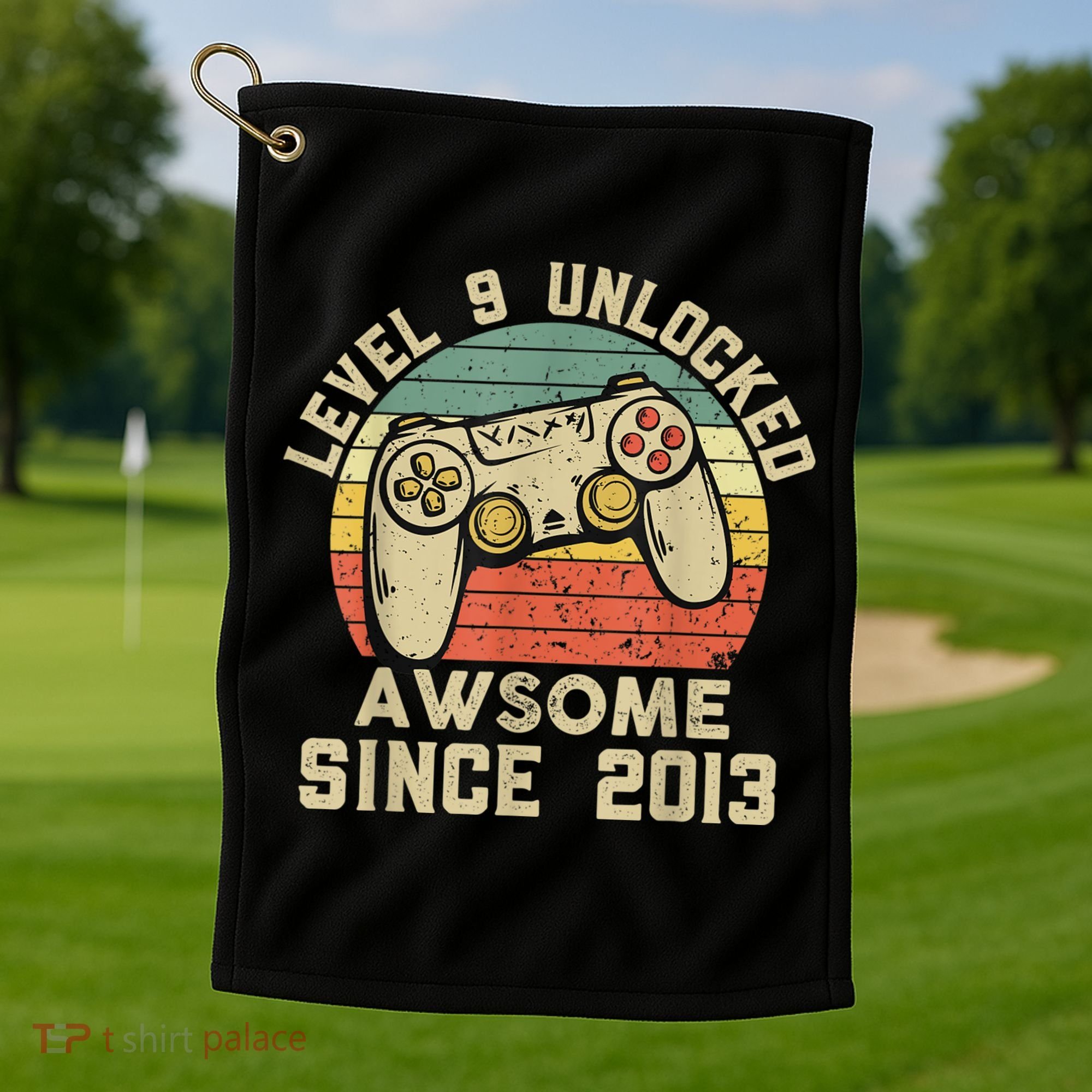 9th Birthday Gift Boy 9 Years Being Awesome Golf Towel