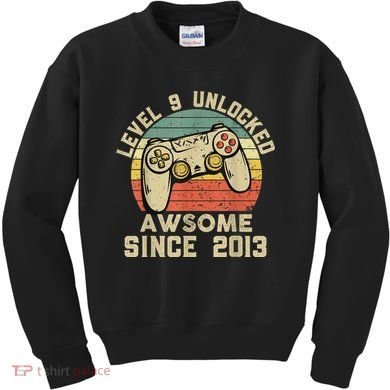 9th Birthday Gift Boy 9 Years Being Awesome Kids Sweatshirt