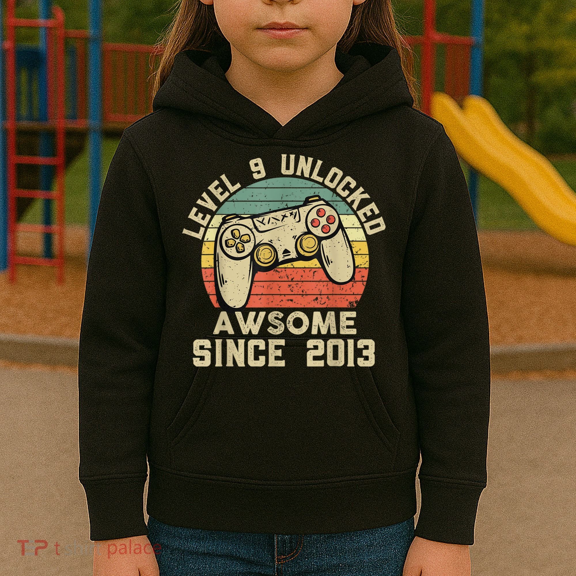 9th Birthday Gift Boy 9 Years Being Awesome Kids Hoodie
