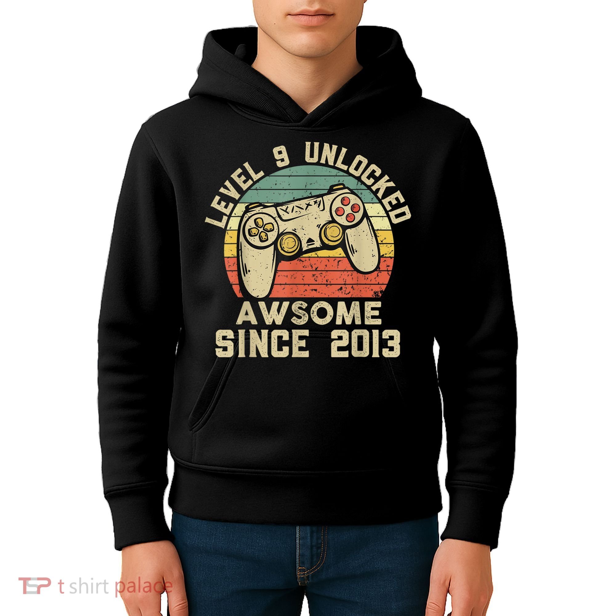 9th Birthday Gift Boy 9 Years Being Awesome Kids Hoodie