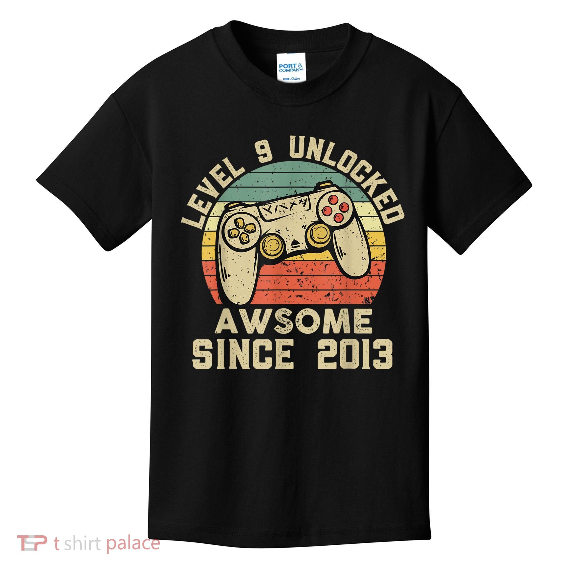 9th Birthday Gift Boy 9 Years Being Awesome Kids T-Shirt