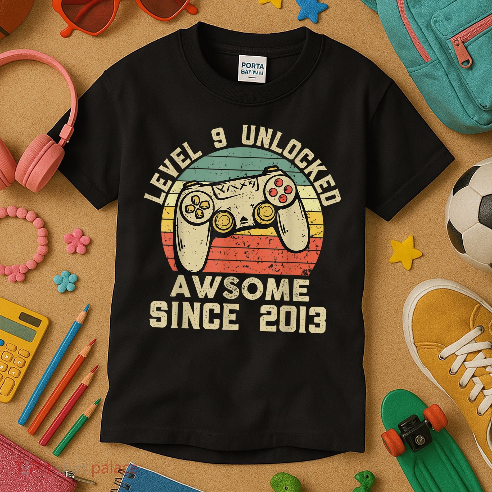 9th Birthday Gift Boy 9 Years Being Awesome Kids T-Shirt