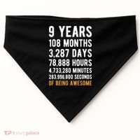 9th Birthday Gift 9 Years Old Being Awesome USA-Made Doggie Bandana thumb 0