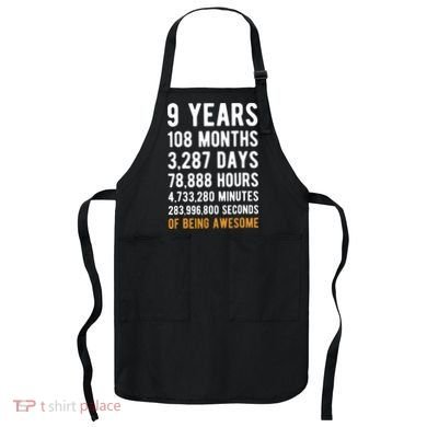 9th Birthday Gift 9 Years Old Being Awesome Apron