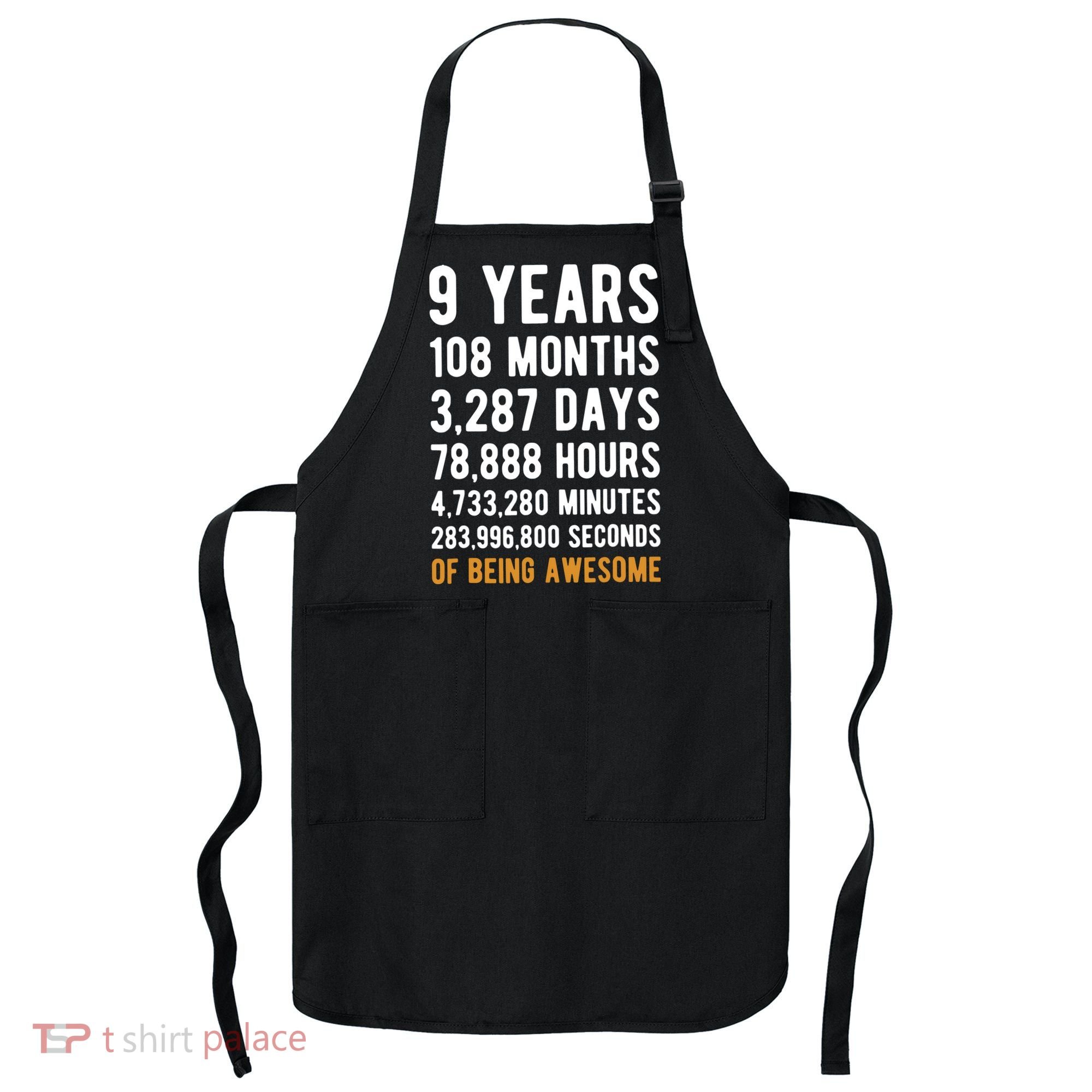 9th Birthday Gift 9 Years Old Being Awesome Apron