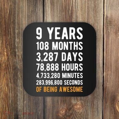9th Birthday Gift 9 Years Old Being Awesome Coaster