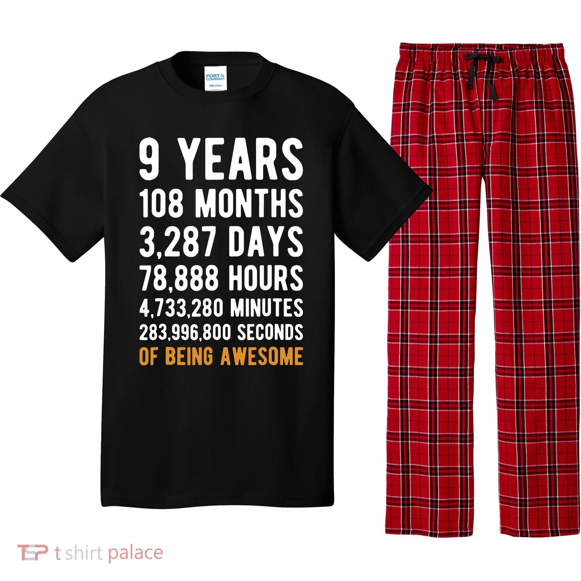9th Birthday Gift 9 Years Old Being Awesome Pajama Set