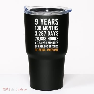 9th Birthday Gift 9 Years Old Being Awesome Tumbler