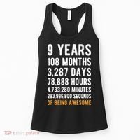 9th Birthday Gift 9 Years Old Being Awesome Women's Tank Top thumb 0