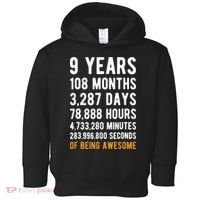 9th Birthday Gift 9 Years Old Being Awesome Toddler Hoodie thumb 0