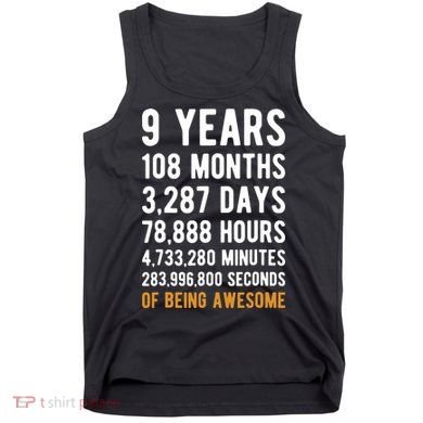 9th Birthday Gift 9 Years Old Being Awesome Tank Top