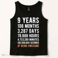 9th Birthday Gift 9 Years Old Being Awesome Tank Top thumb 2
