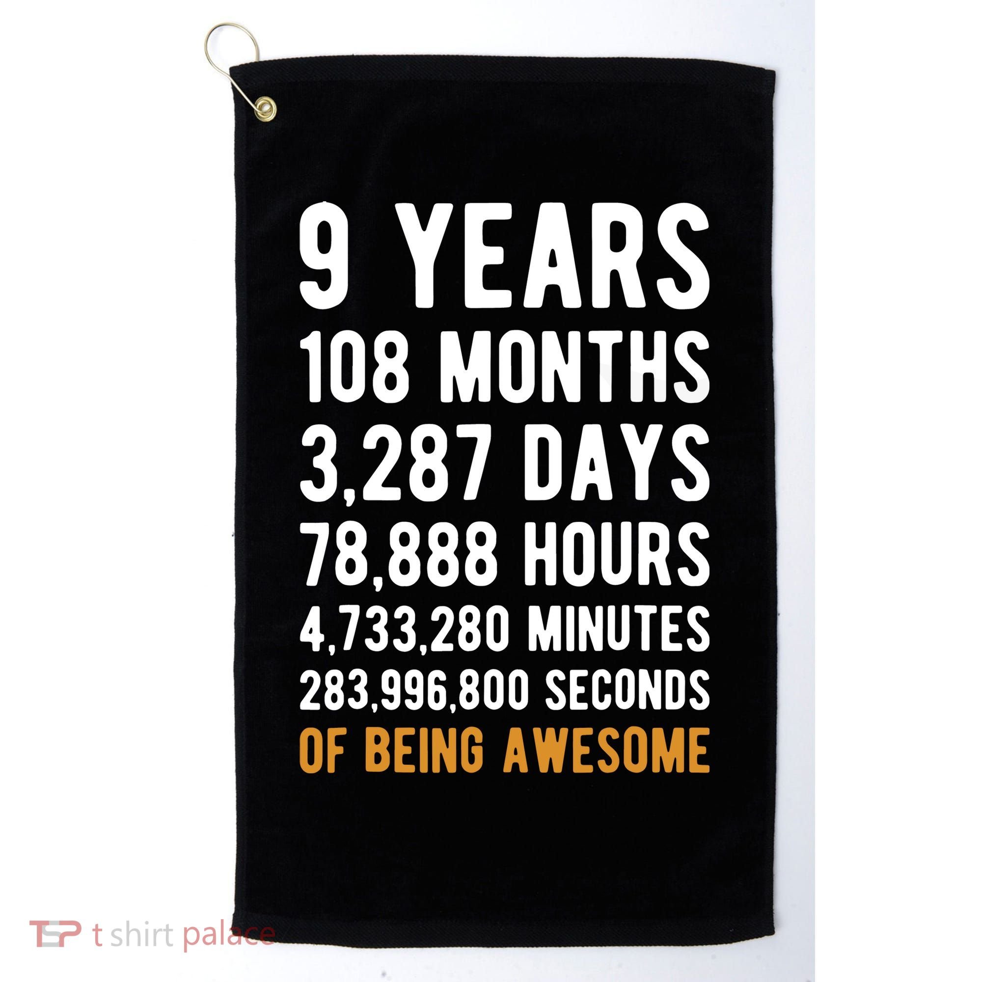 9th Birthday Gift 9 Years Old Being Awesome Golf Towel