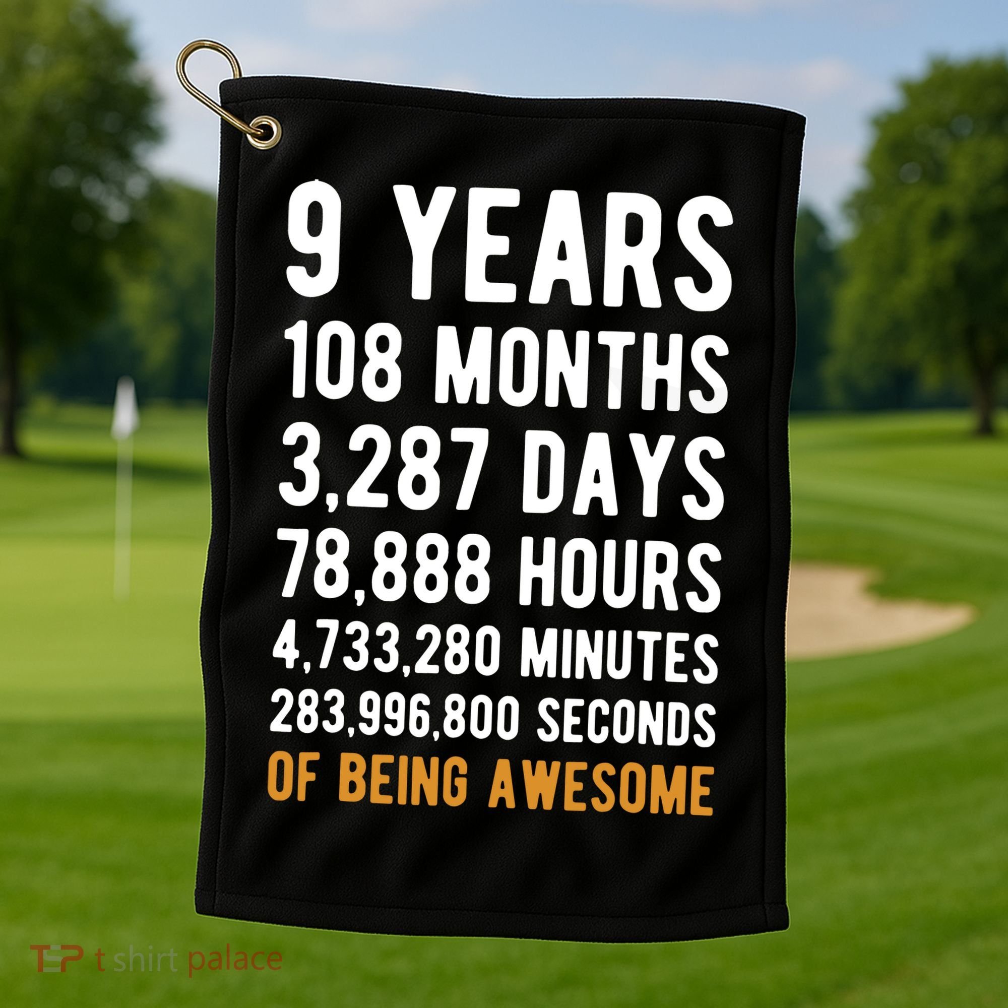 9th Birthday Gift 9 Years Old Being Awesome Golf Towel