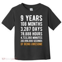 9th Birthday Gift 9 Years Old Being Awesome Toddler T-Shirt thumb 0
