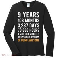 9th Birthday Gift 9 Years Old Being Awesome Women's Long Sleeve Shirt thumb 0