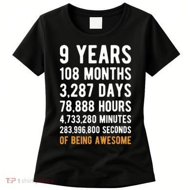 9th Birthday Gift 9 Years Old Being Awesome Women's T-Shirt