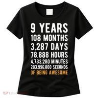 9th Birthday Gift 9 Years Old Being Awesome Women's T-Shirt thumb 0