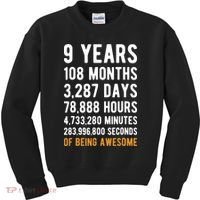 9th Birthday Gift 9 Years Old Being Awesome Kids Sweatshirt thumb 0