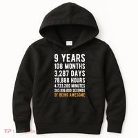 9th Birthday Gift 9 Years Old Being Awesome Kids Hoodie thumb 0