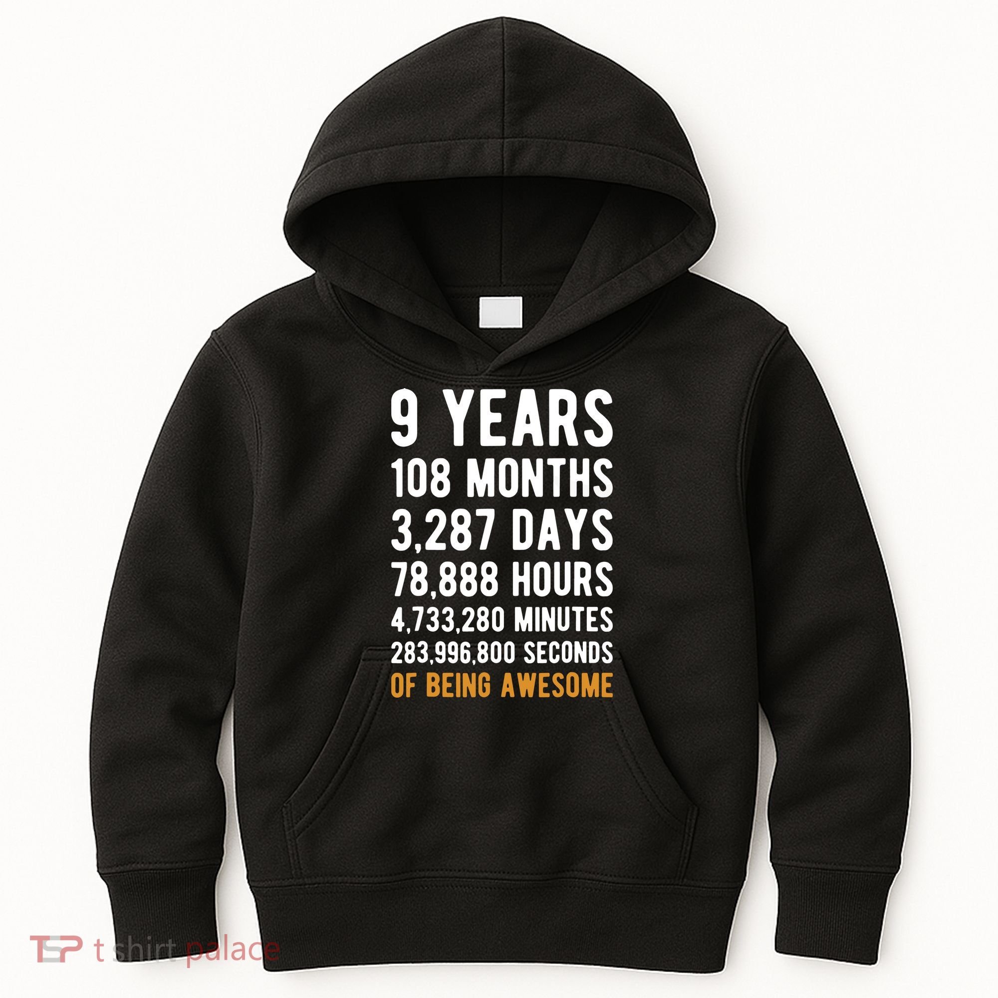 9th Birthday Gift 9 Years Old Being Awesome Kids Hoodie