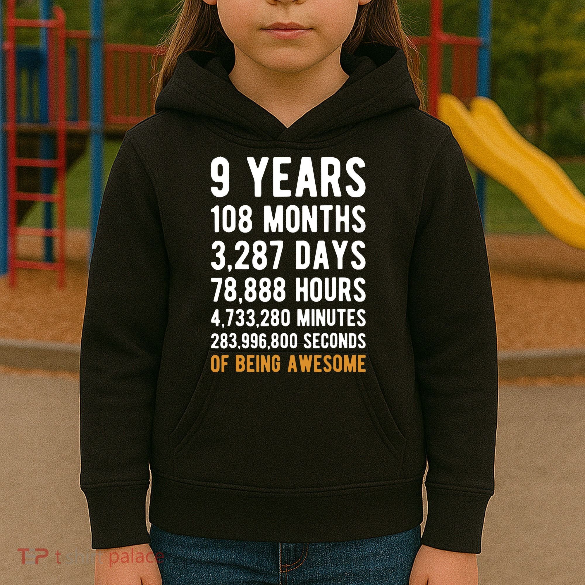 9th Birthday Gift 9 Years Old Being Awesome Kids Hoodie