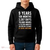 9th Birthday Gift 9 Years Old Being Awesome Kids Hoodie thumb 4