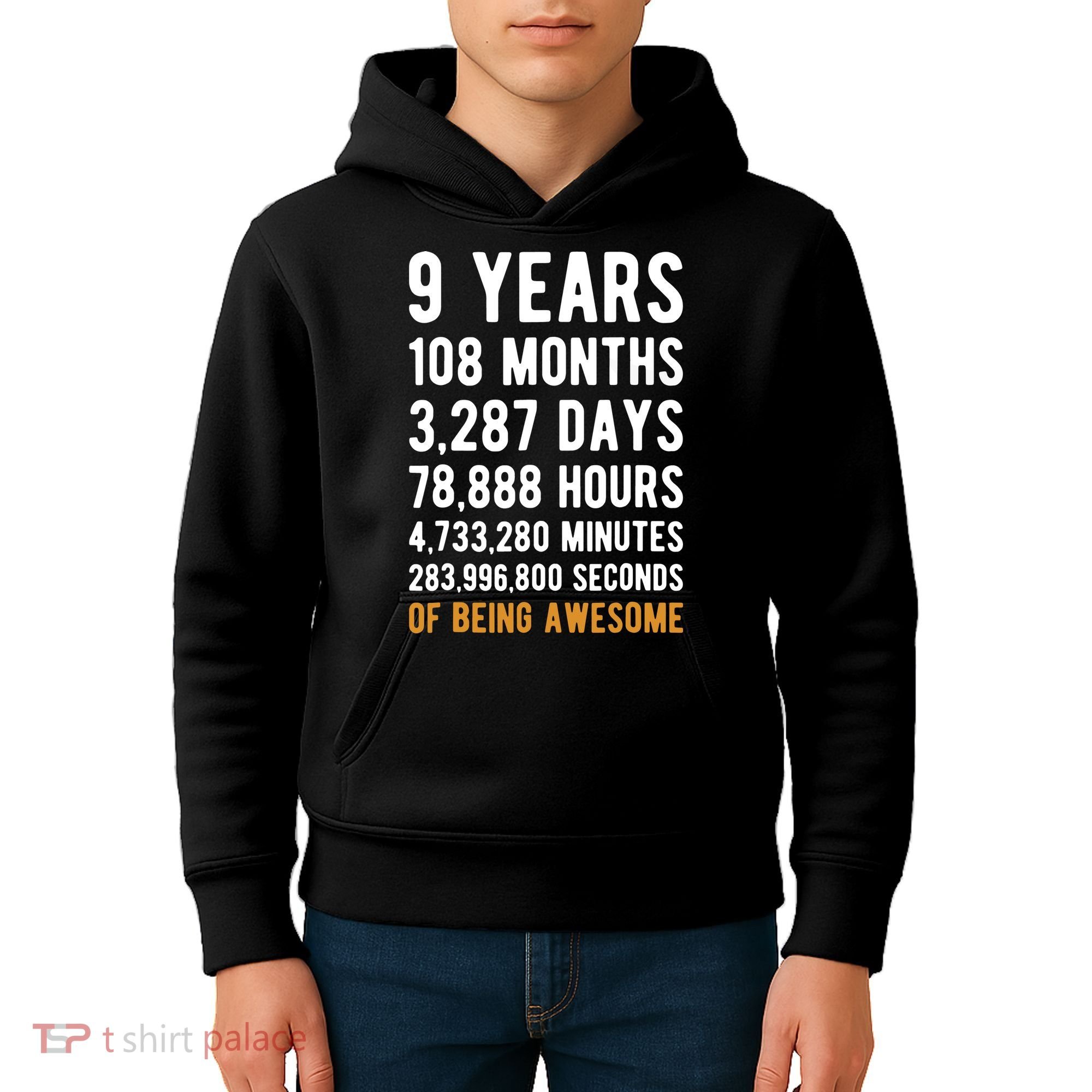 9th Birthday Gift 9 Years Old Being Awesome Kids Hoodie