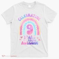 9th Birthday Girl Tie Dye 9 Years Of Being Awesome Bday T-Shirt thumb 0
