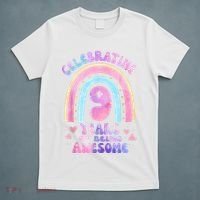 9th Birthday Girl Tie Dye 9 Years Of Being Awesome Bday T-Shirt thumb 5