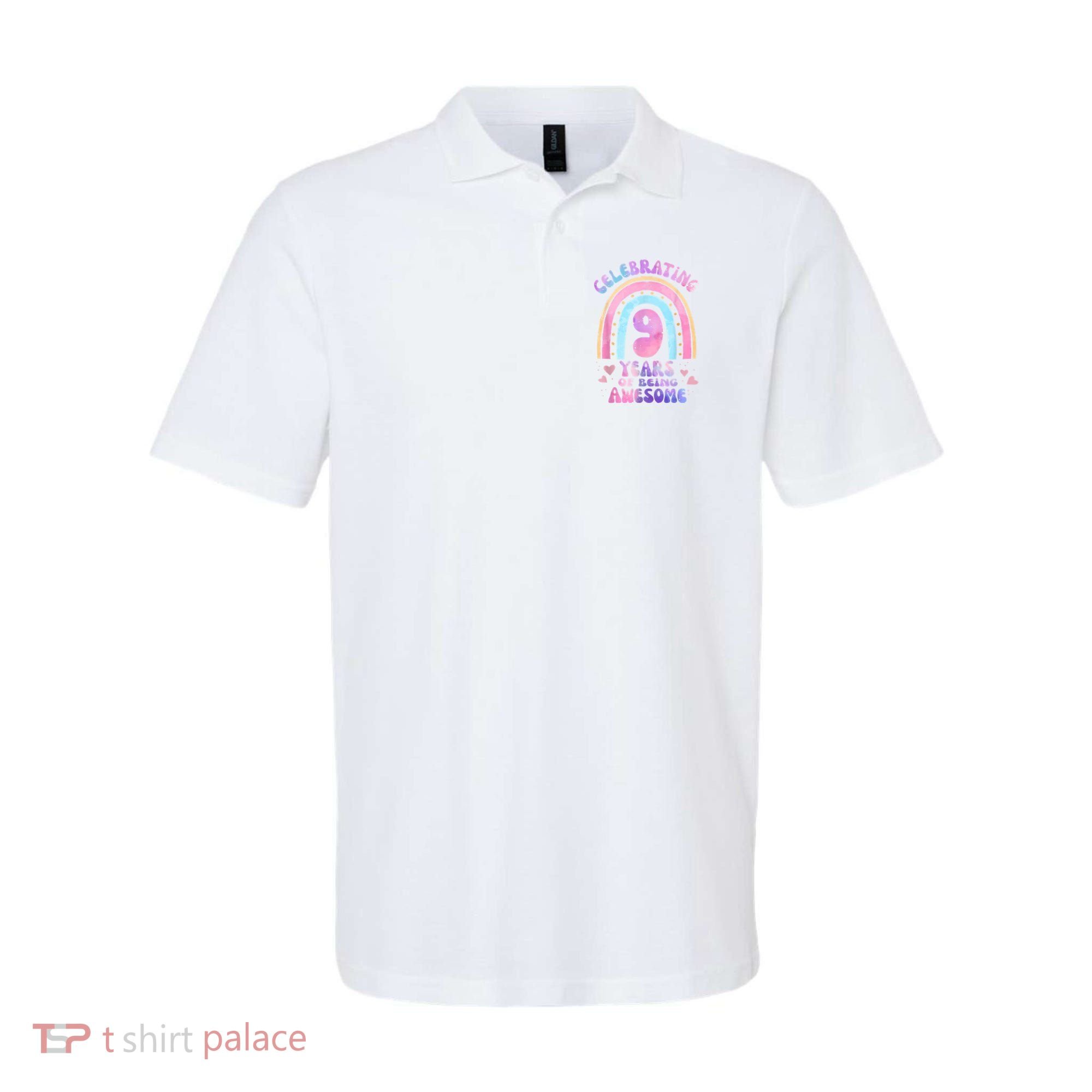 9th Birthday Girl Tie Dye 9 Years Of Being Awesome Bday Polo