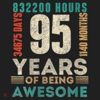 95th Birthday Hours Days Months 95 Years Old Bday Women's Sweatshirt thumb 2