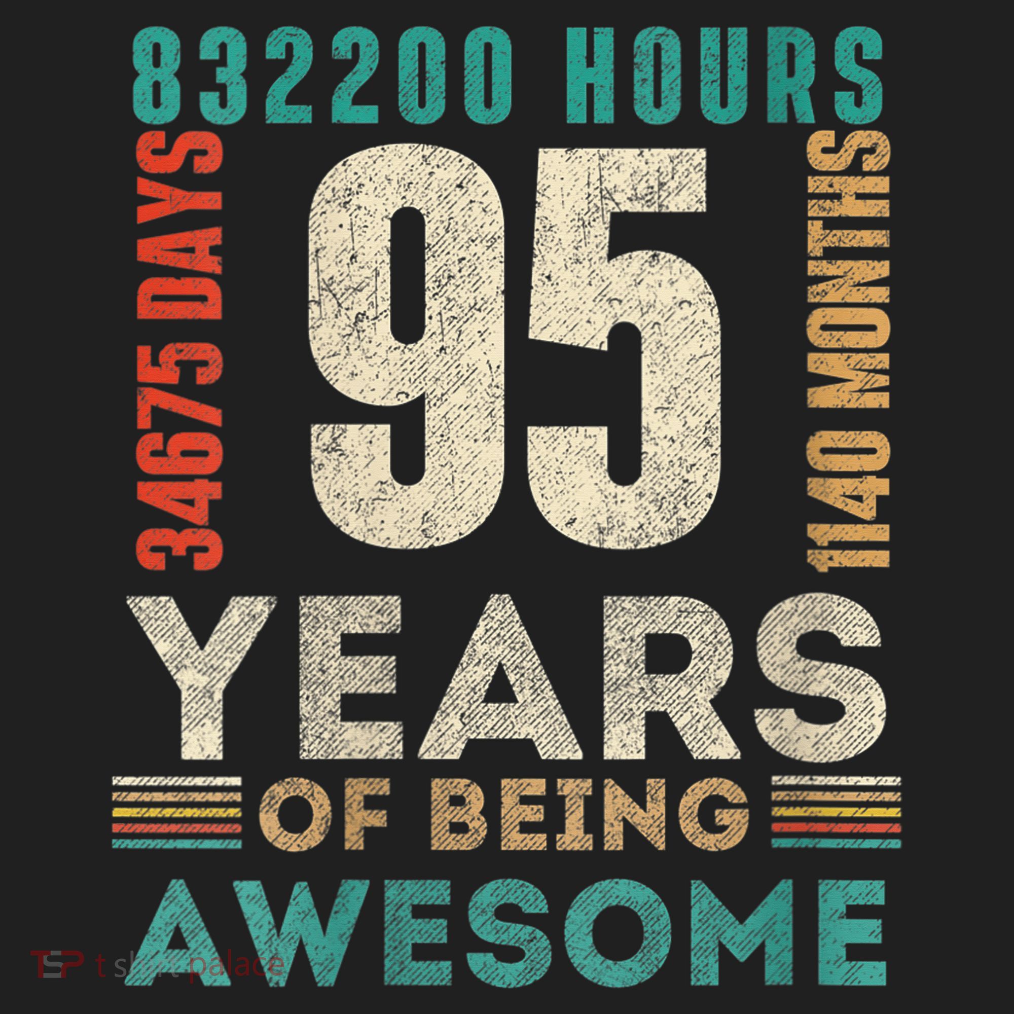 95th Birthday Hours Days Months 95 Years Old Bday Women's Sweatshirt