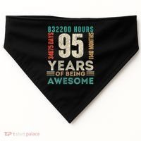 95th Birthday Hours Days Months 95 Years Old Bday USA-Made Doggie Bandana thumb 0
