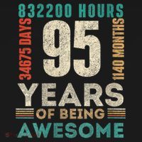 95th Birthday Hours Days Months 95 Years Old Bday USA-Made Doggie Bandana thumb 2