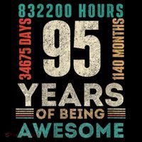 95th Birthday Hours Days Months 95 Years Old Bday Women's Hoodie thumb 2