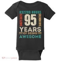 95th Birthday Hours Days Months 95 Years Old Bday Baby Bodysuit thumb 0