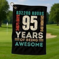 95th Birthday Hours Days Months 95 Years Old Bday Golf Towel thumb 1