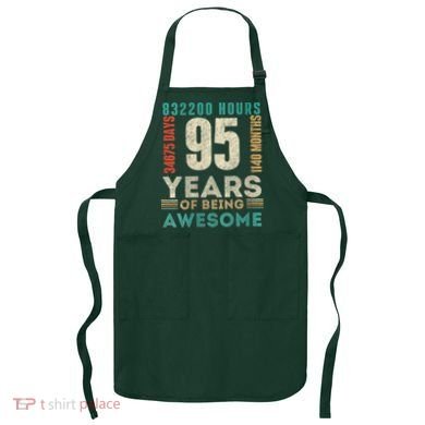 95th Birthday Hours Days Months 95 Years Old Bday Apron