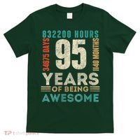 95th Birthday Hours Days Months 95 Years Old Bday T-Shirt thumb 0