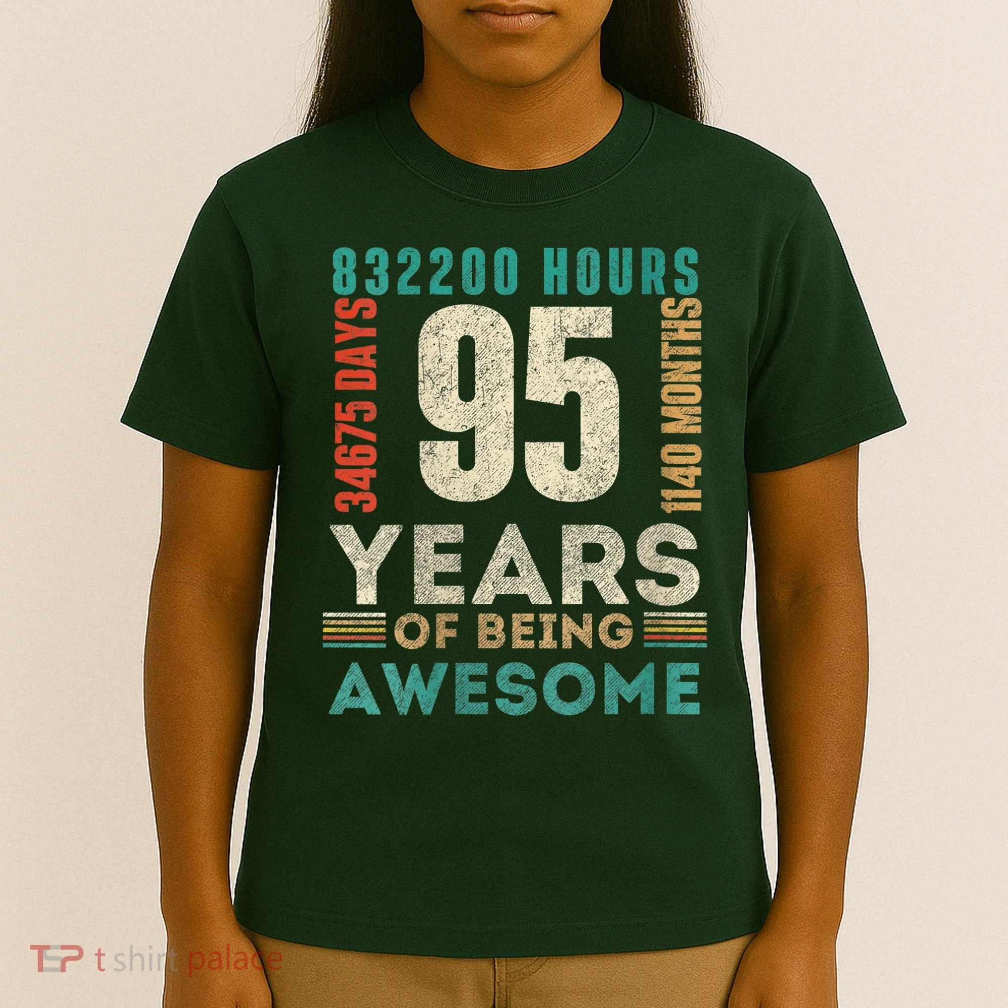 95th Birthday Hours Days Months 95 Years Old Bday T-Shirt
