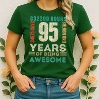 95th Birthday Hours Days Months 95 Years Old Bday Women's T-Shirt thumb 2