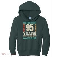 95th Birthday Hours Days Months 95 Years Old Bday Kids Hoodie thumb 0